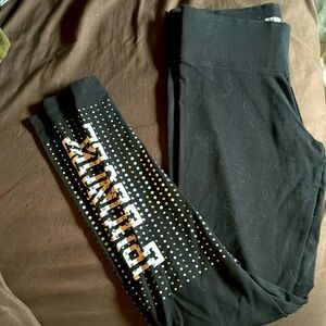 Pink yoga bedazzled workout pants
